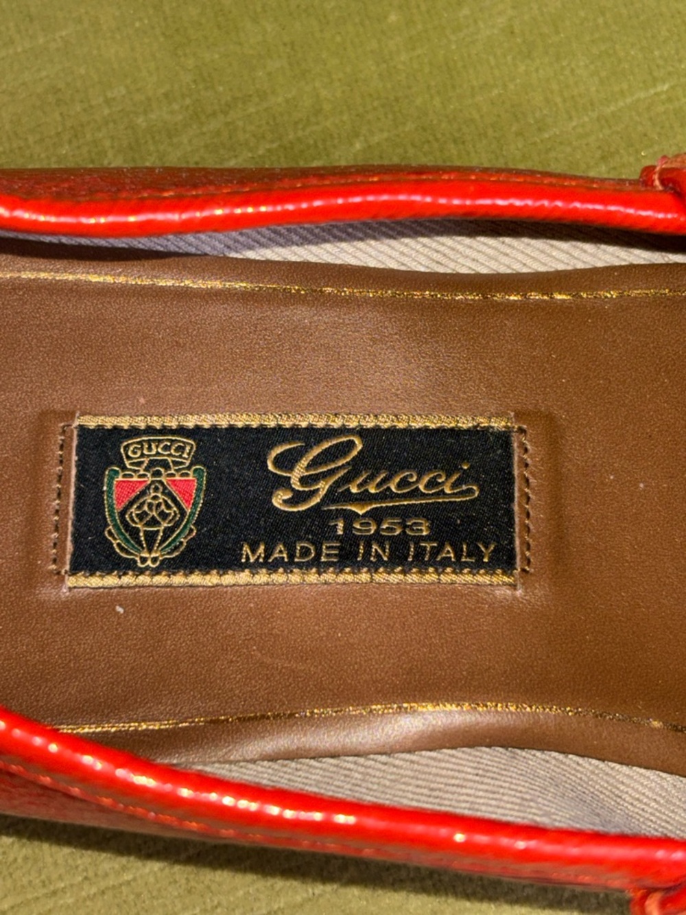 Authentic Gucci 1953 Pumpkin Patent Leather Mens Loafer Size 8 - Picture 11 of 11